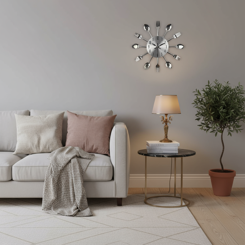 Horloge Murale Métallique au Design Minimaliste – 12 Pouces