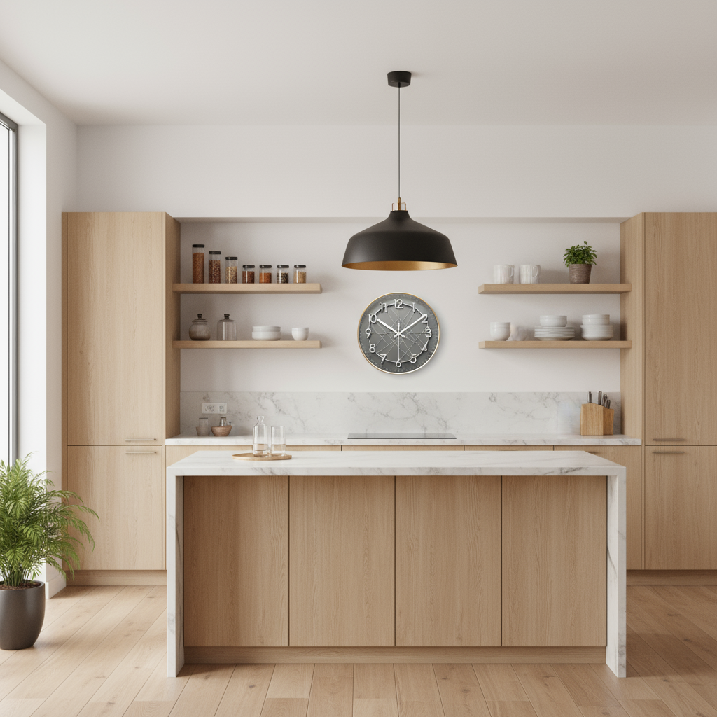 Horloge Murale Design Géométrique Silencieuse