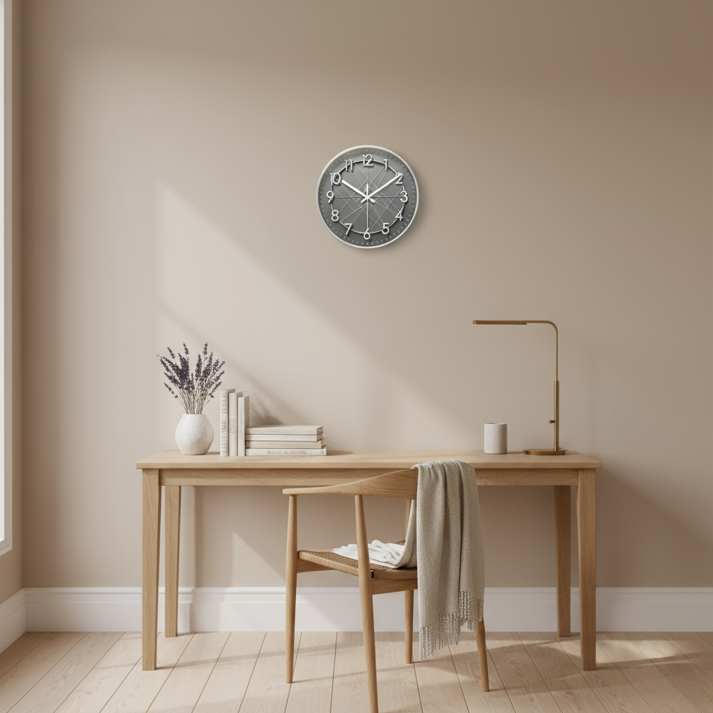 Horloge Murale Design Géométrique Silencieuse