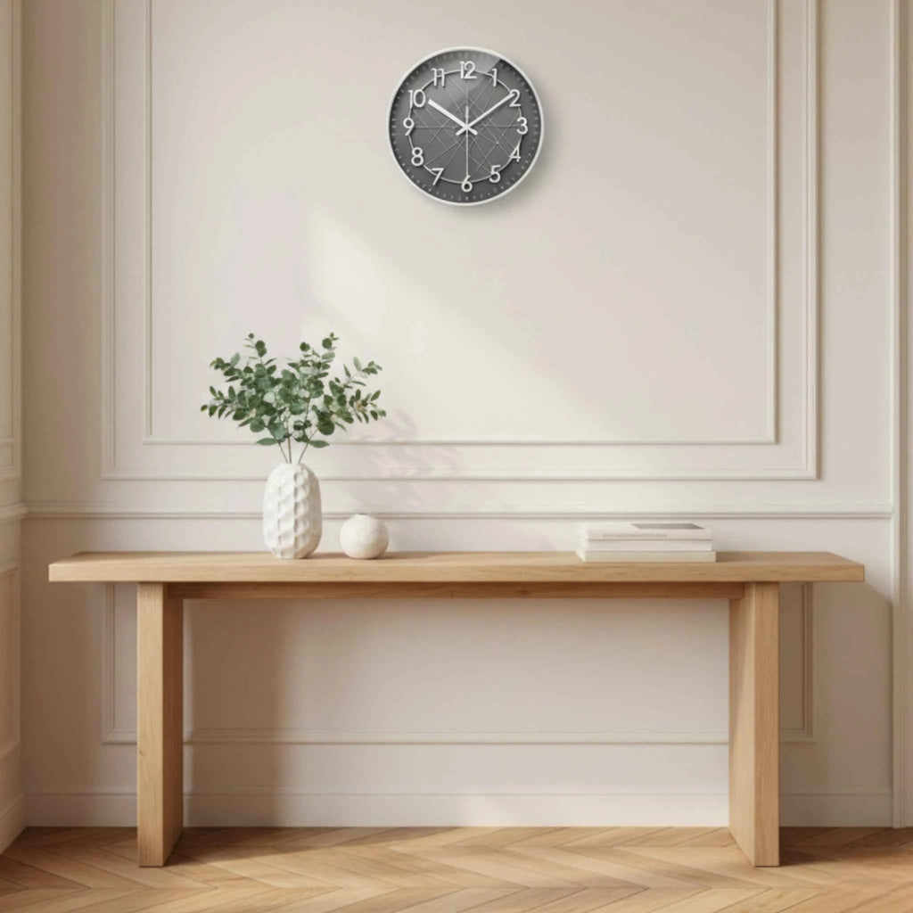 Horloge Murale Géométrique avec Cadre Circulaire