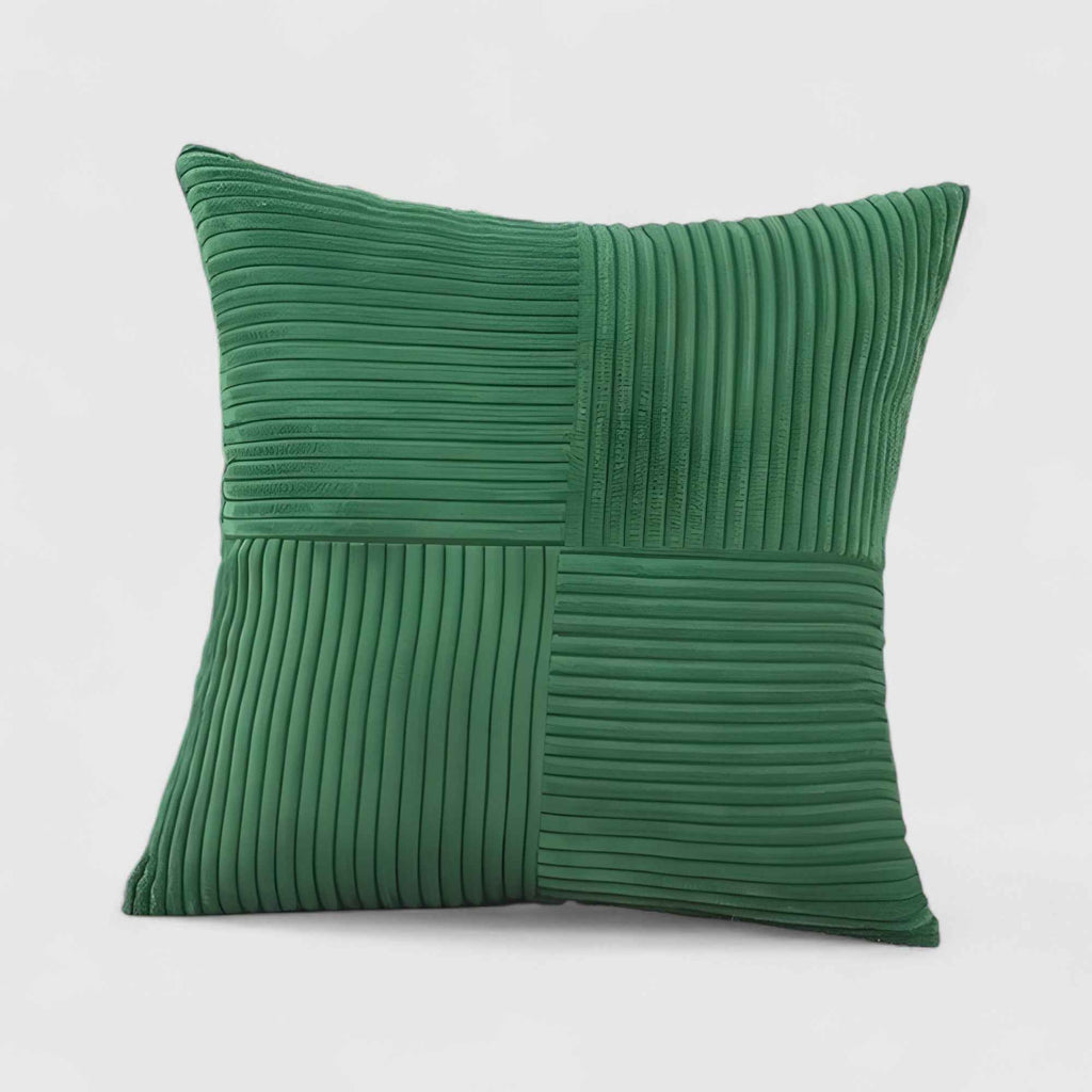 Housses de coussin : Housse de Coussin Velours Côtelé dans Vert 45cm x 45cm de Marche Lino