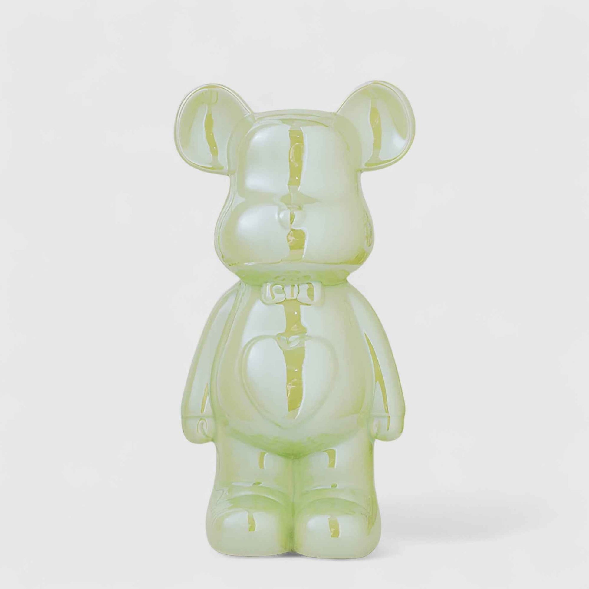 Figurines : Statuette Ours Céramique Luxe 28 cm - Décoration Élegante pour Intérieur dans Vert de Marche Lino