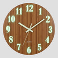 Wanduhr aus Holz – Leuchtende Zahlen, 30 cm