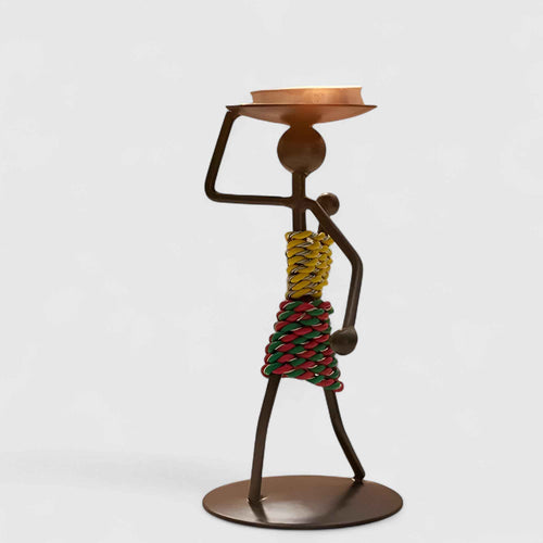 Supports de bougies : Bougeoir en Fer Métal Atmosphérique pour une Décoration Élégante dans B de Marche Lino