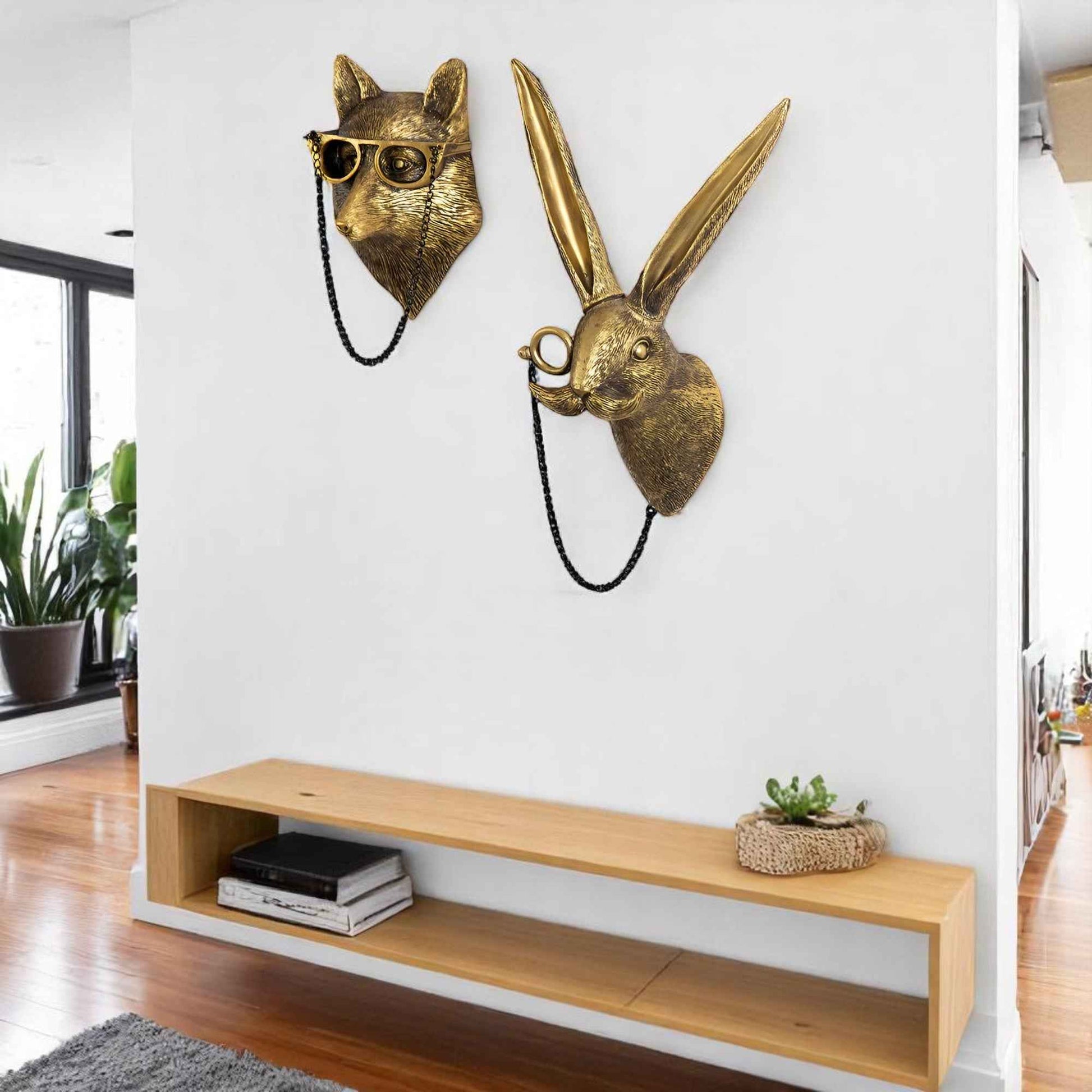Décoration murale : Décoration Murale Cerf en Résine Naturelle Élégante dans de Marche Lino