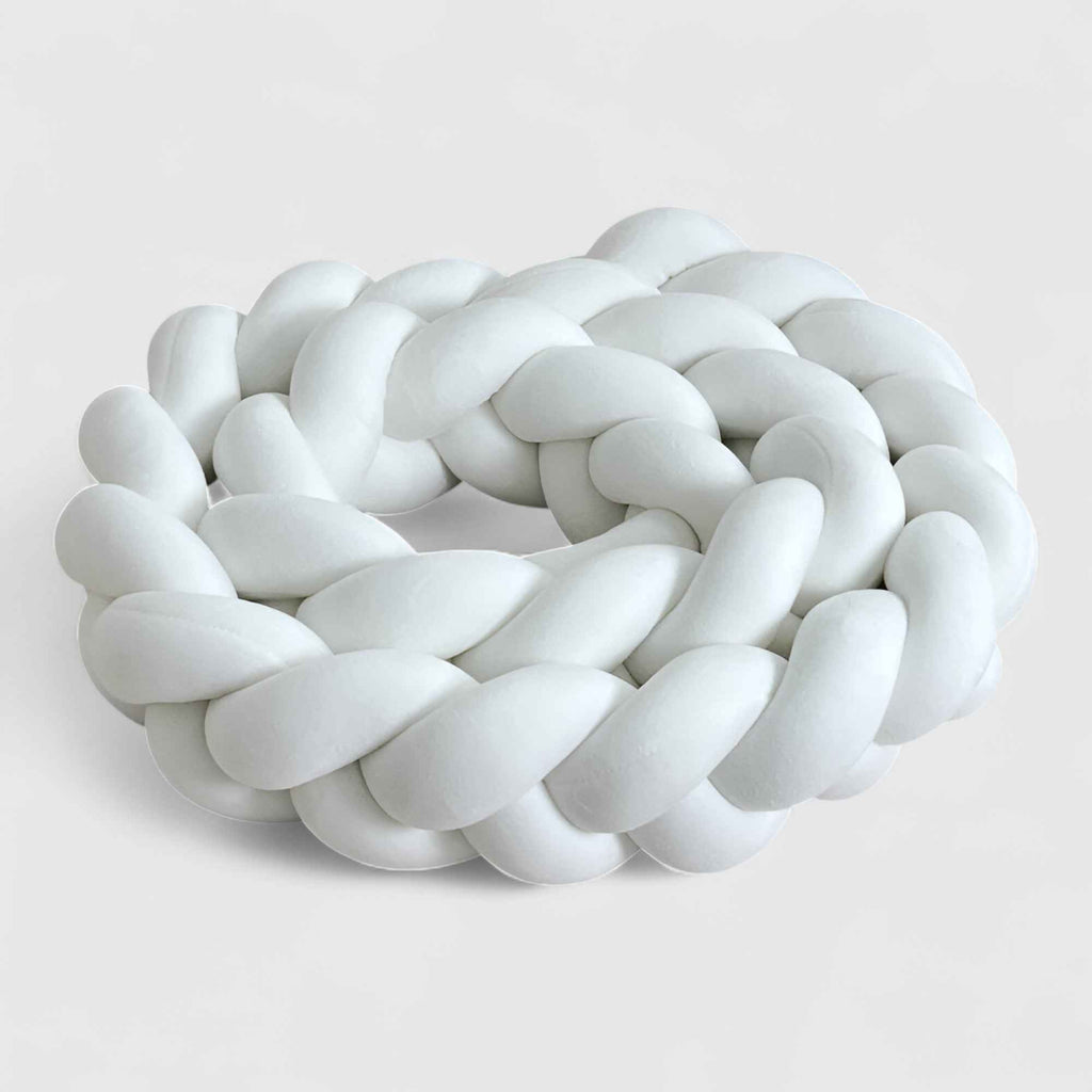 Coussins de sol : Coussin géométrique moderne en polyester pour le sol dans Blanc de Marche Lino