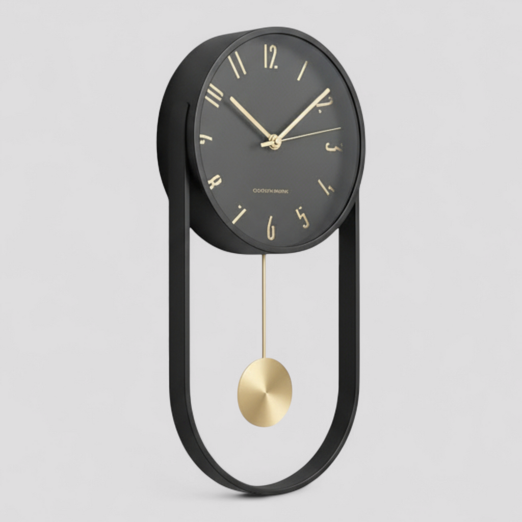 Horloge Murale Moderne en Métal avec Pendule – 40×20 cm