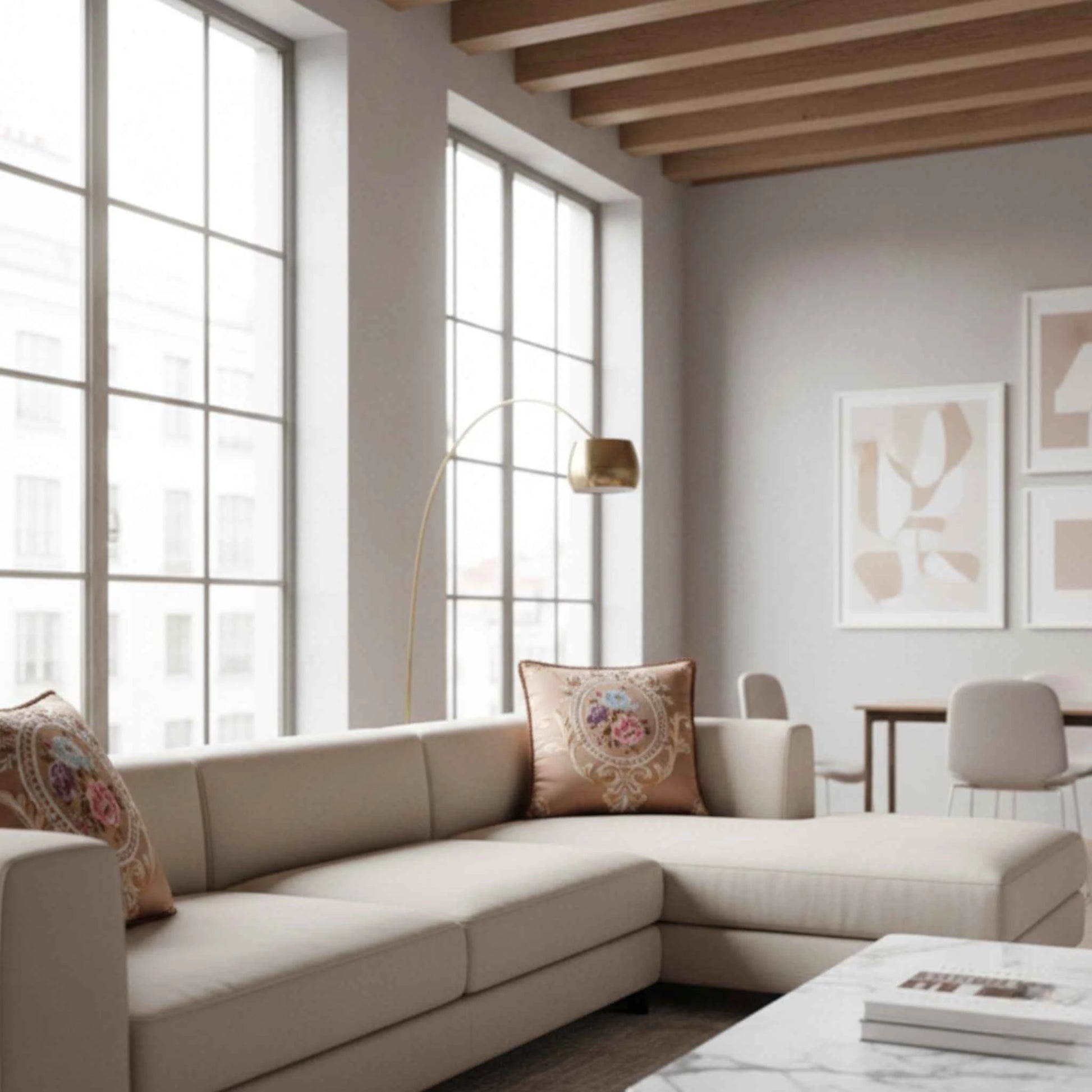 Housse de Coussin en Jacquard Style Européen 48×48 cm