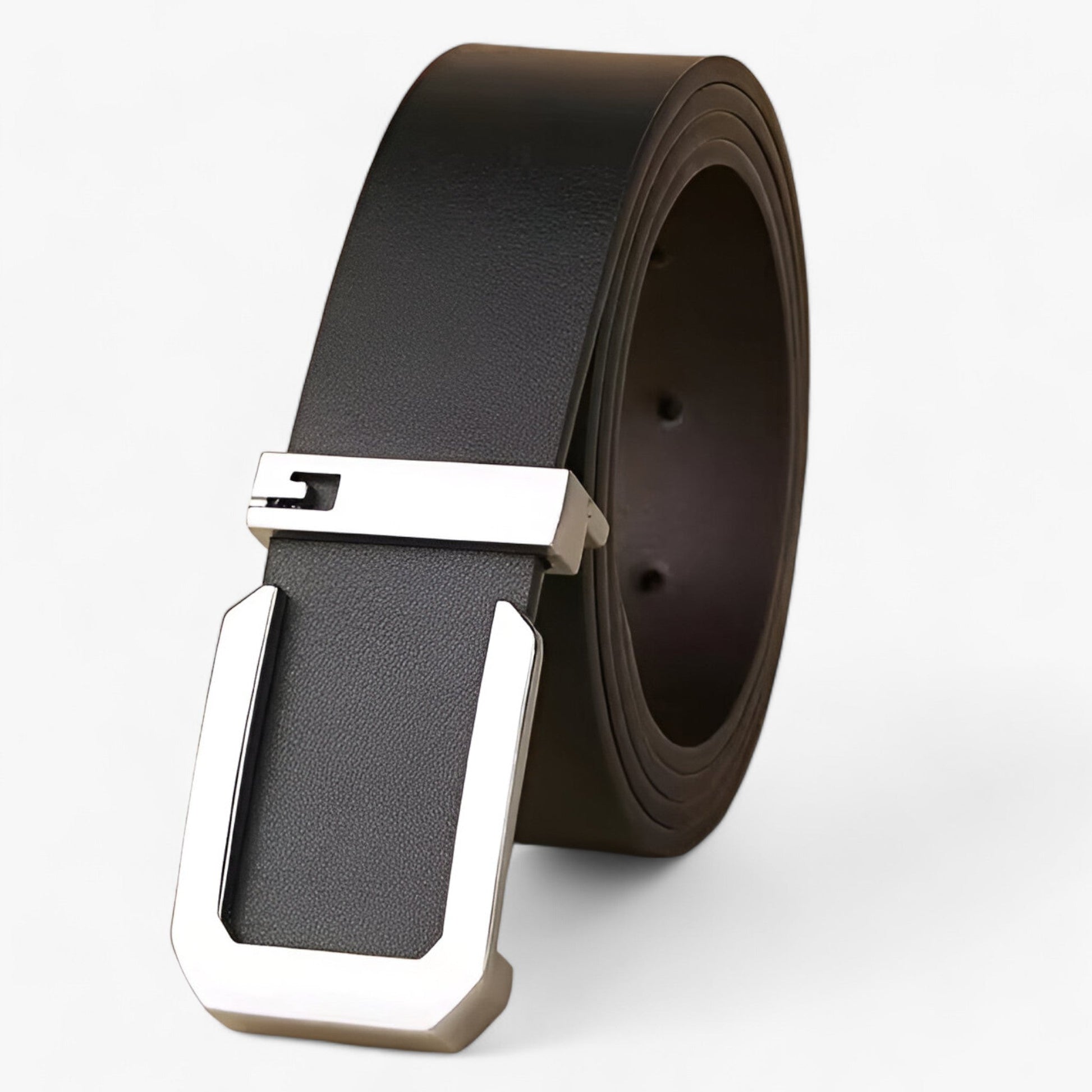 Ceinture Homme en Cuir Véritable Noir - Luxe Artisanal pour un Style Distingué