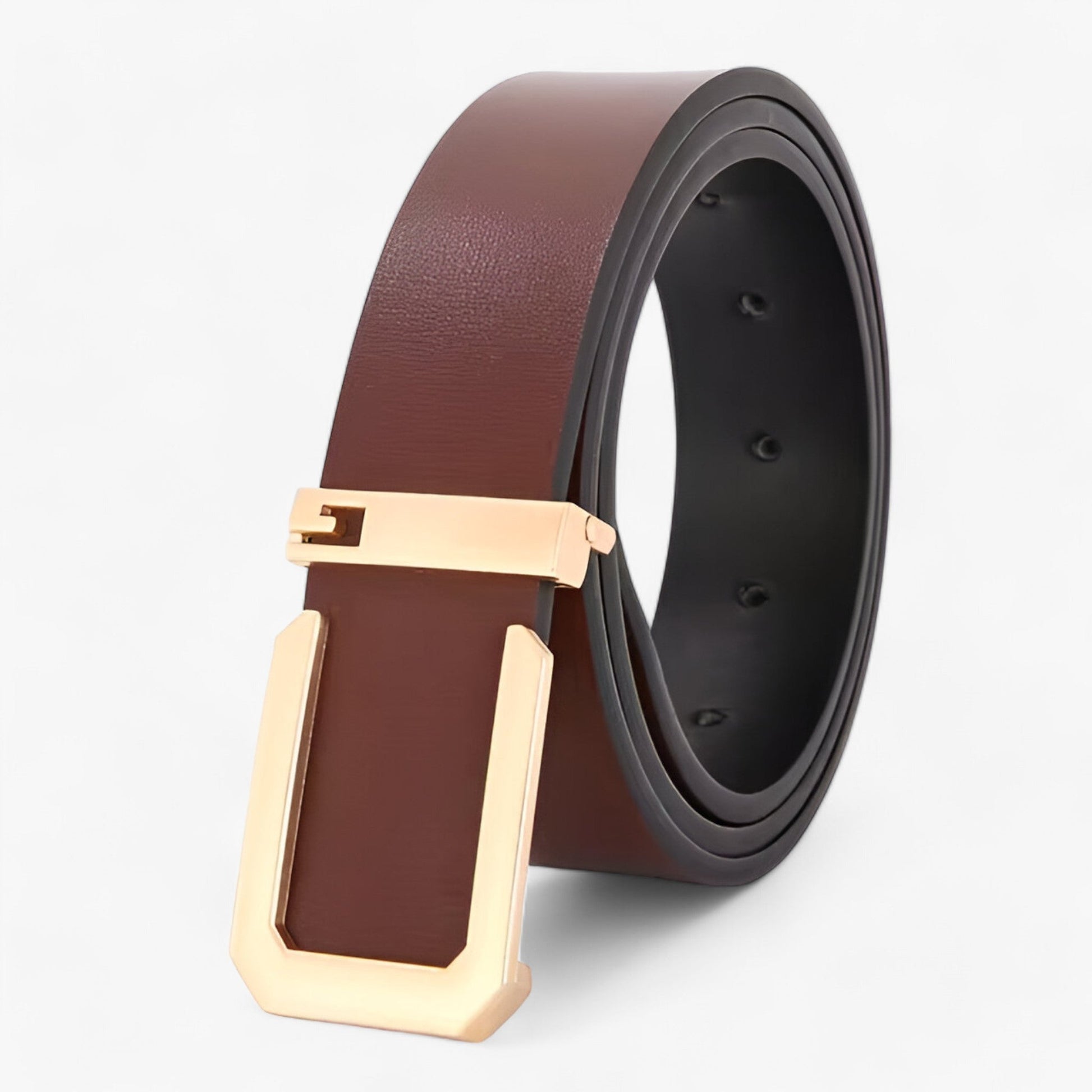 Ceinture Homme en Cuir Véritable Noir - Luxe Artisanal pour un Style Distingué
