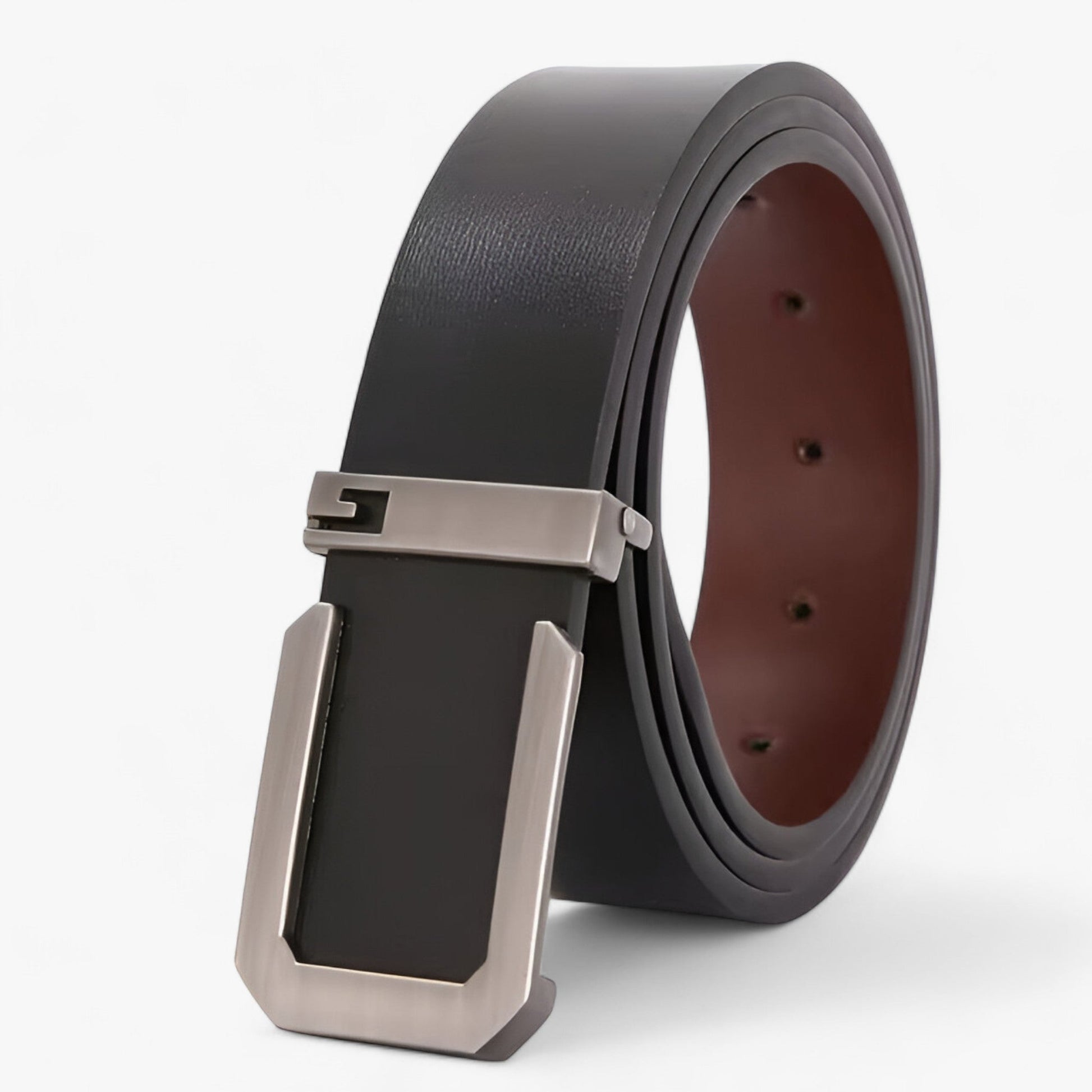 Ceinture Homme en Cuir Véritable Noir - Luxe Artisanal pour un Style Distingué