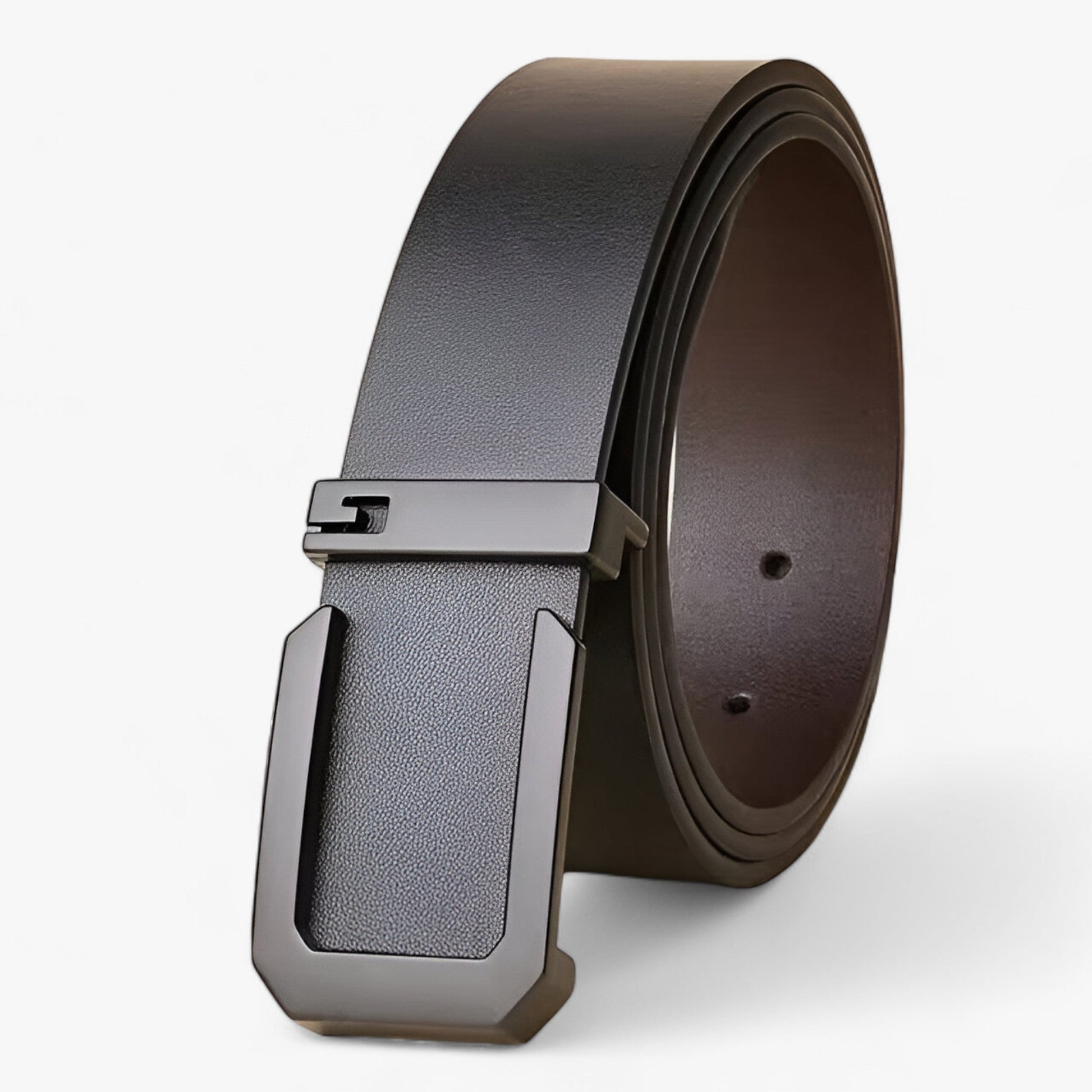 Ceinture Homme en Cuir Véritable Noir - Luxe Artisanal pour un Style Distingué