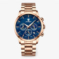 Herrenuhr Luxus Quarz Schwarz, echtes Lederarmband Fein & Elegant – Premium Qualität