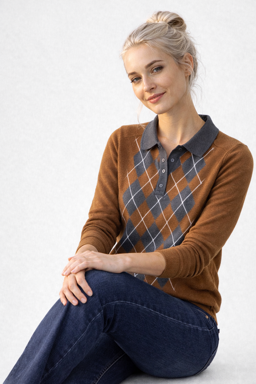 Weit geschnittener Damenpullover mit Polokragen – weicher, warmer Strick | Herbst Winter Casual