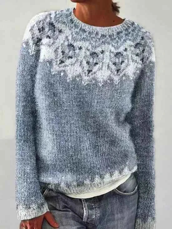 Pull femme col bateau rayé tricoté rétro
