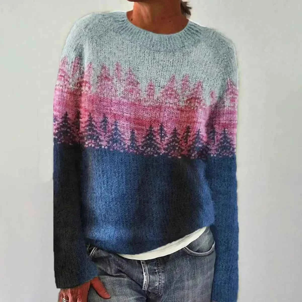 Pull femme col bateau rayé tricoté rétro