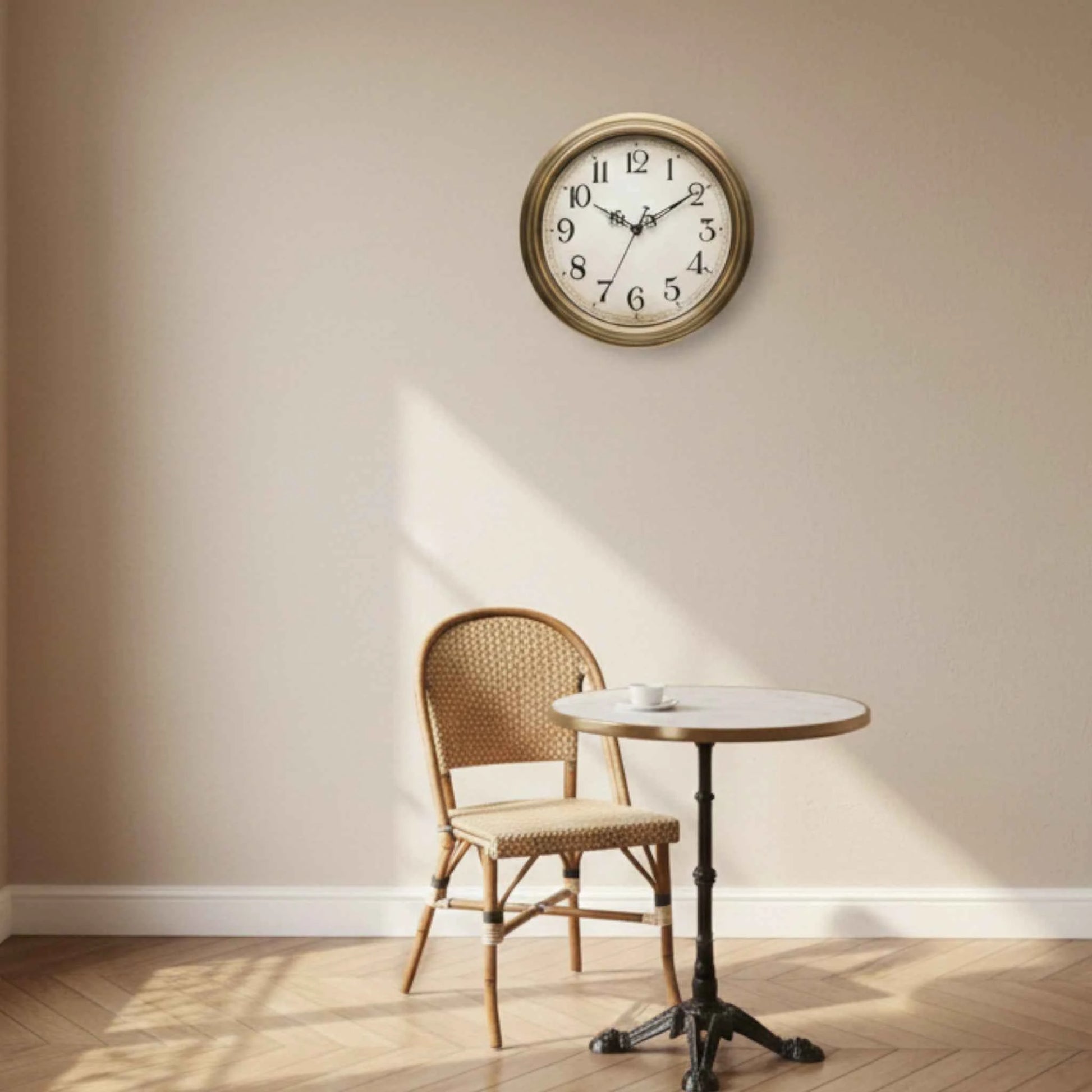 Horloge murale ronde style rétro – Quartz silencieux, 12/14 pouces