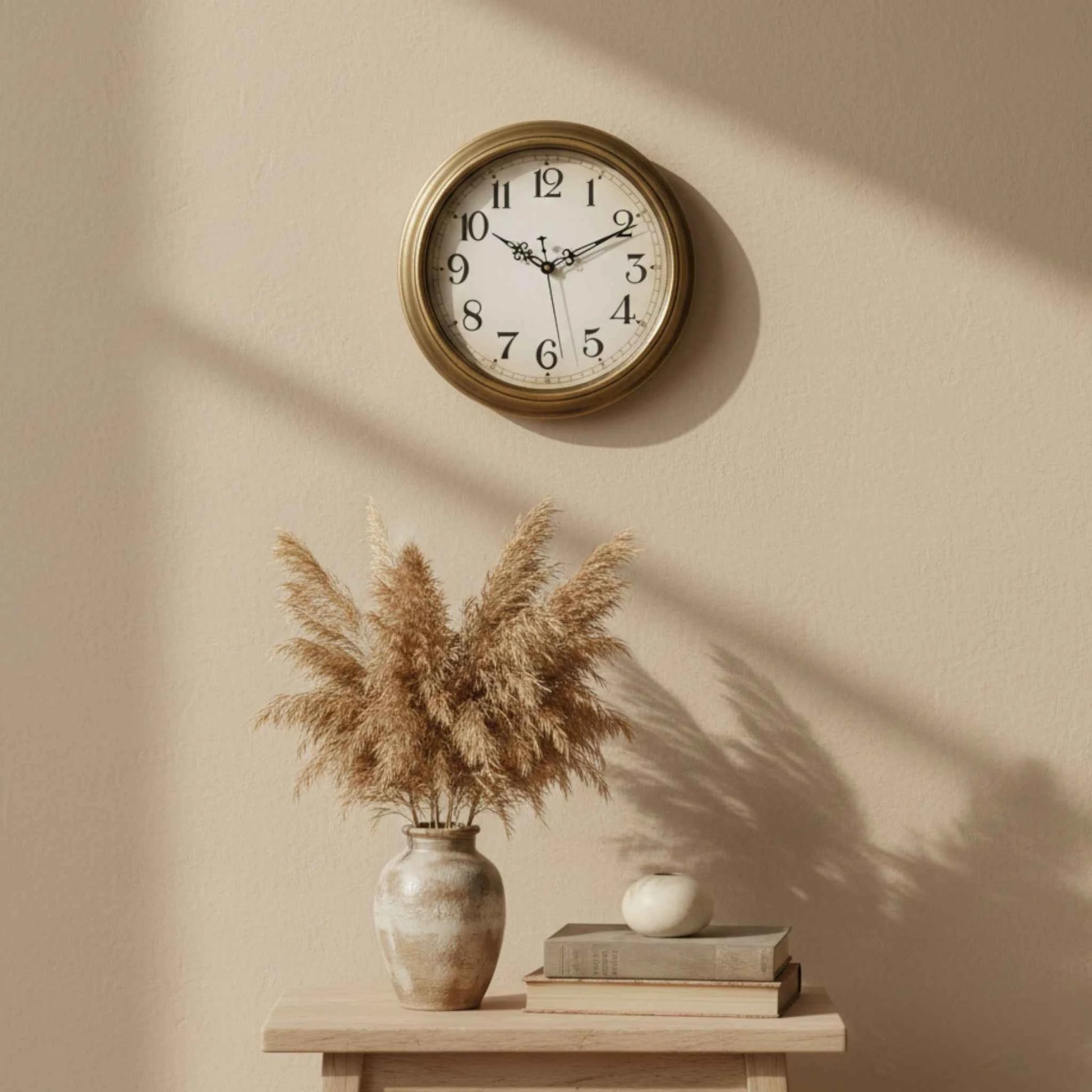 Horloge murale ronde style rétro – Quartz silencieux, 12/14 pouces