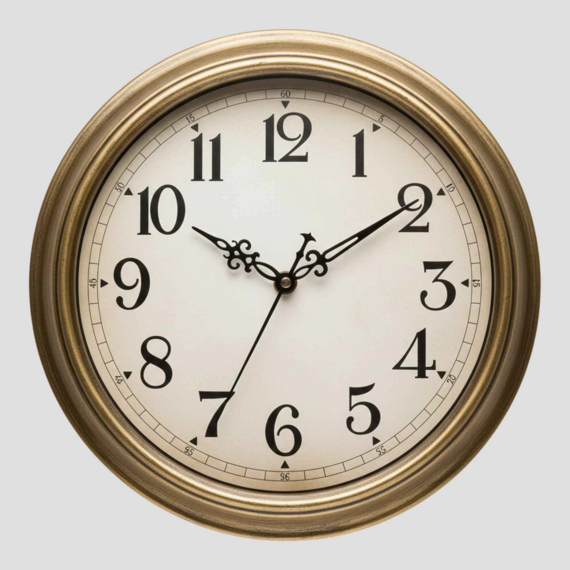 Horloge murale ronde style rétro – Quartz silencieux, 12/14 pouces