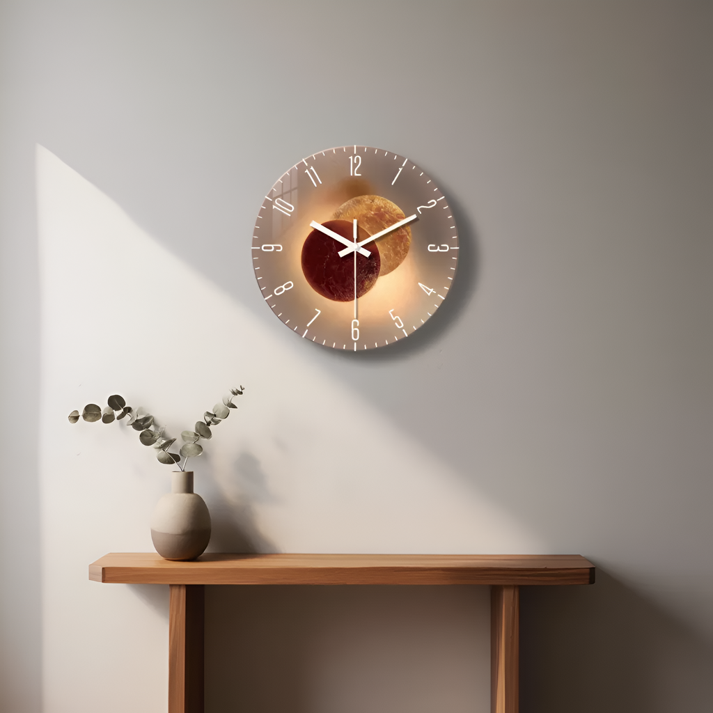 Horloge Murale en Verre Trempé – Design Élégant et Silencieux