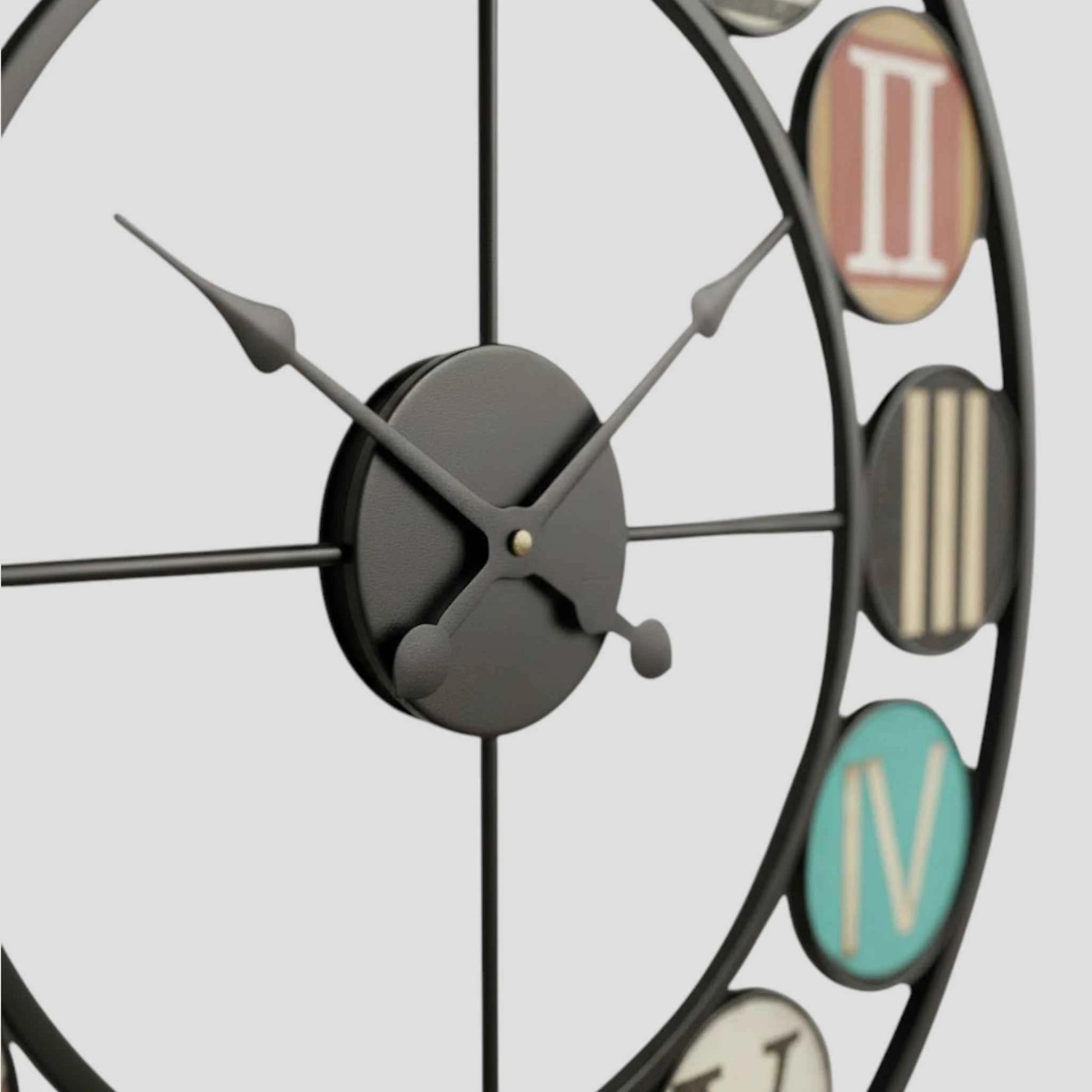 Horloge Murale Rétro Européenne en Fer – Chiffres Romains et Plexiglas Bombé