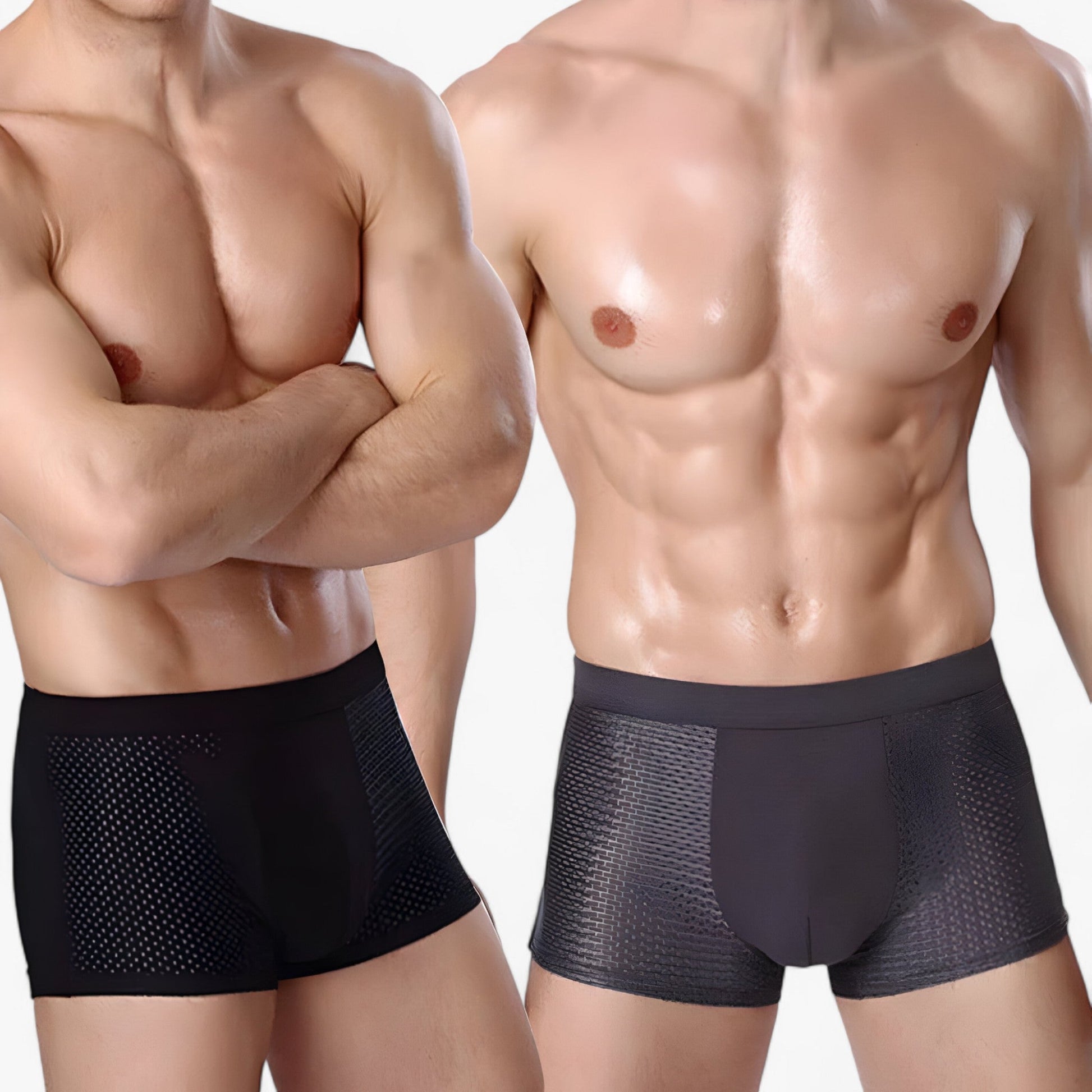 Boxer en Bambou pour Homme (lot de 10) Noir/Gris - Respirant, Confortable et Hypoallergénique