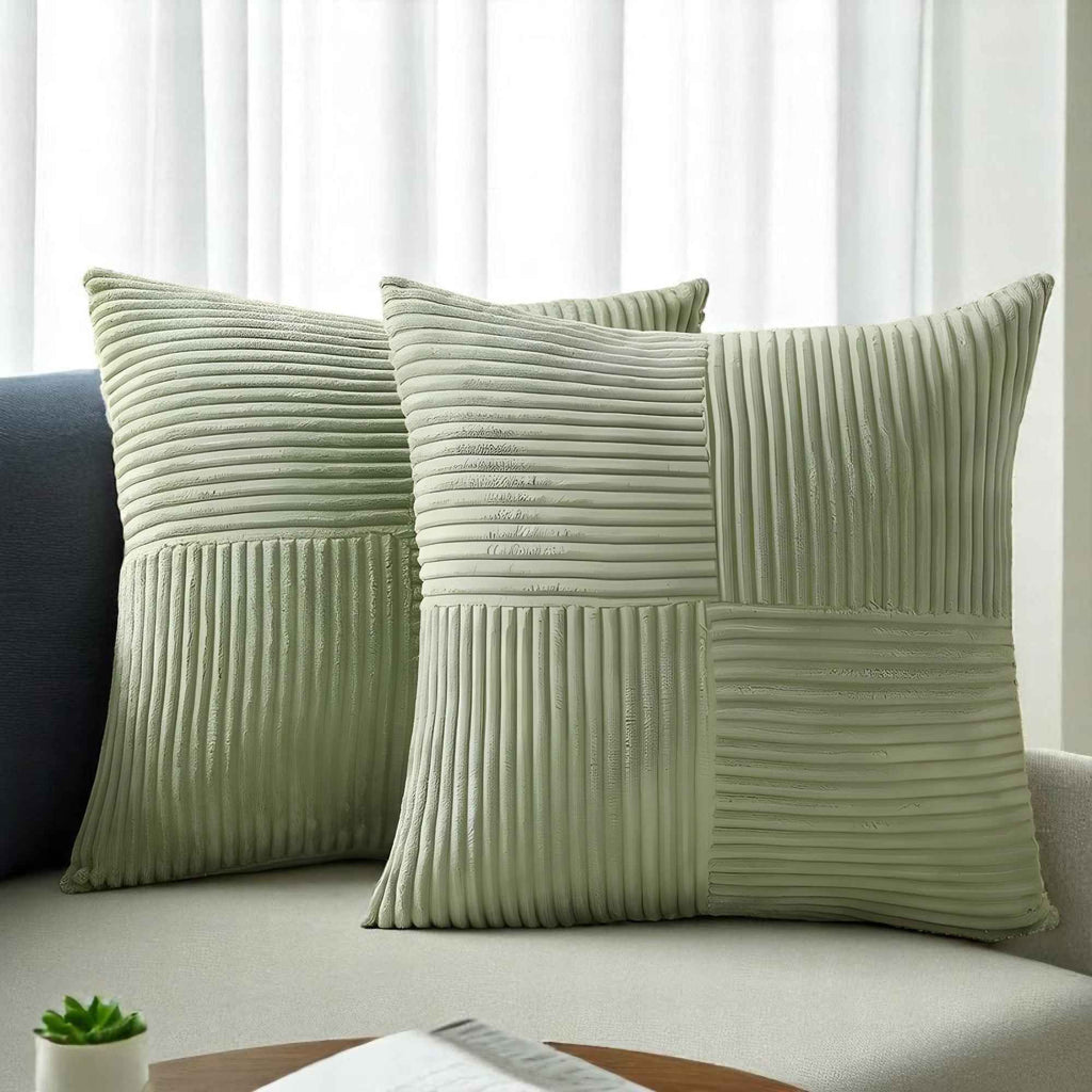 Housses de coussin : Housse de Coussin Velours Côtelé dans de Marche Lino
