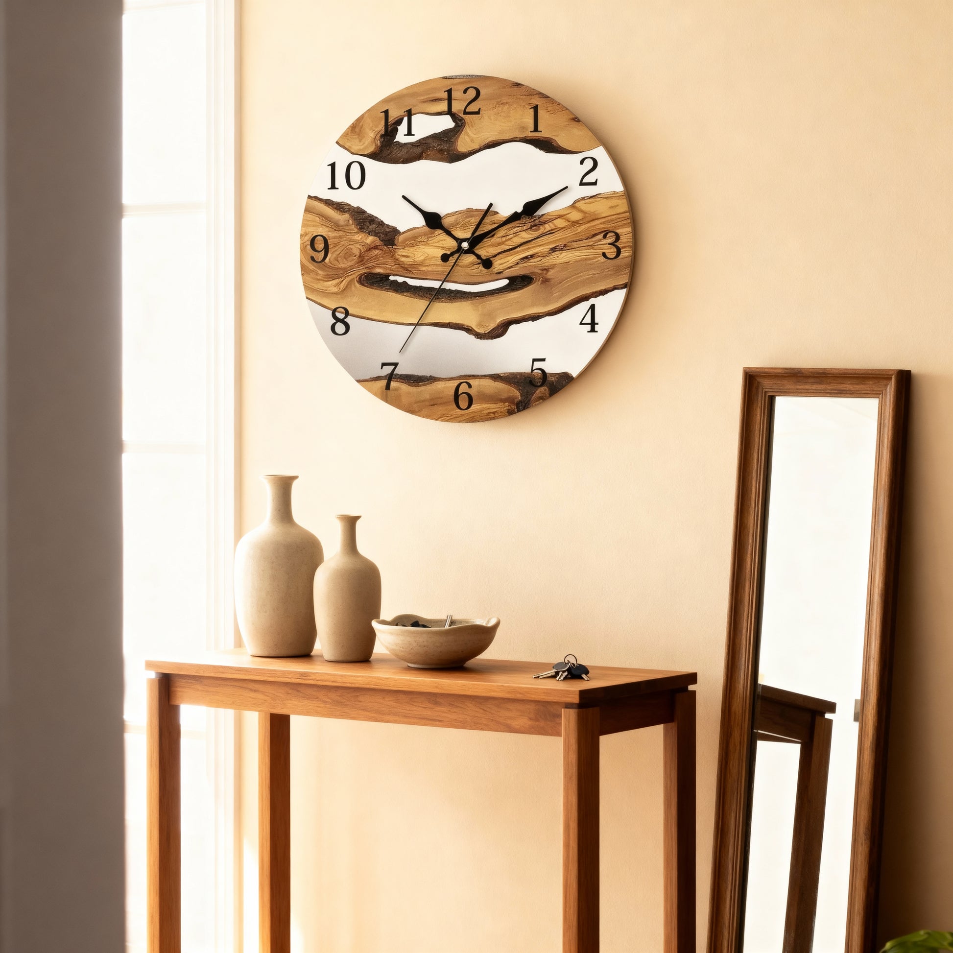Horloge Murale Design en Bois Naturel