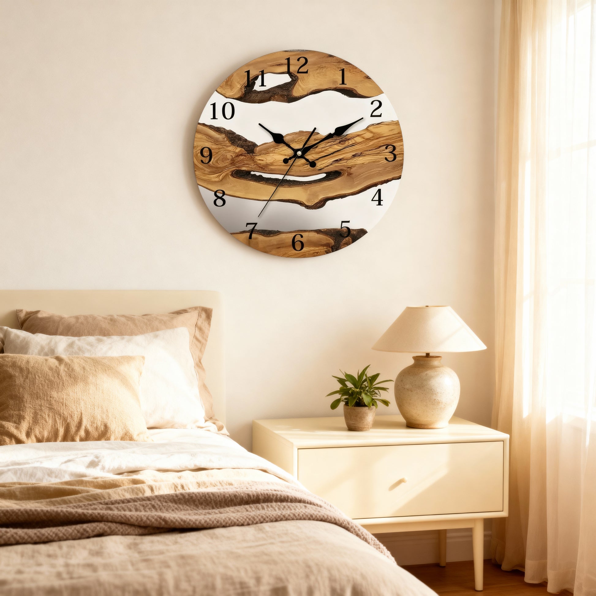 Horloge Murale Design en Bois Naturel