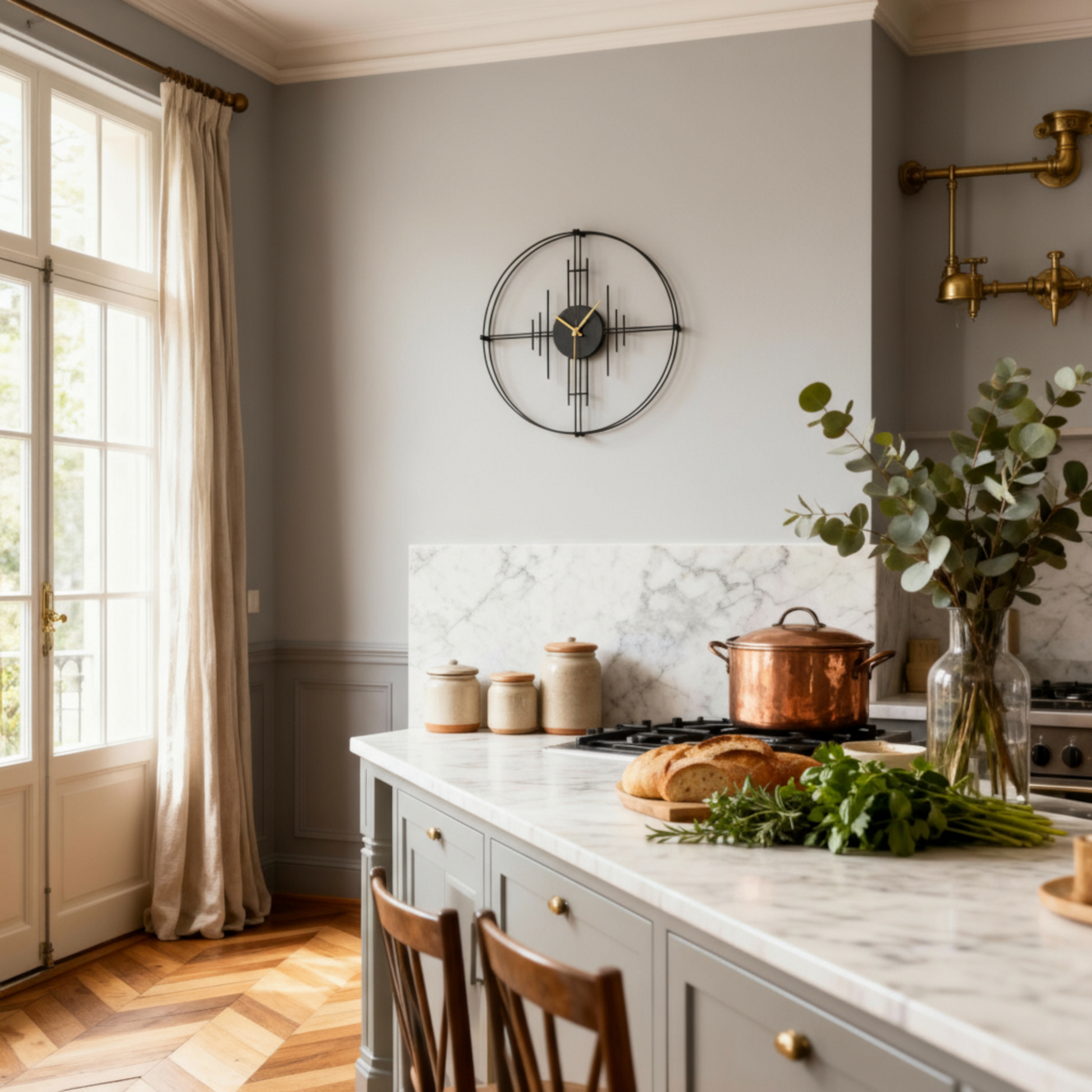 Horloge Murale en Métal au Design Moderne.