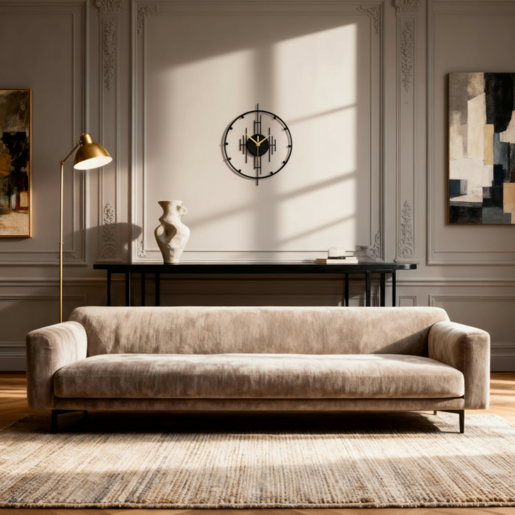 Horloge Murale en Métal au Design Moderne.