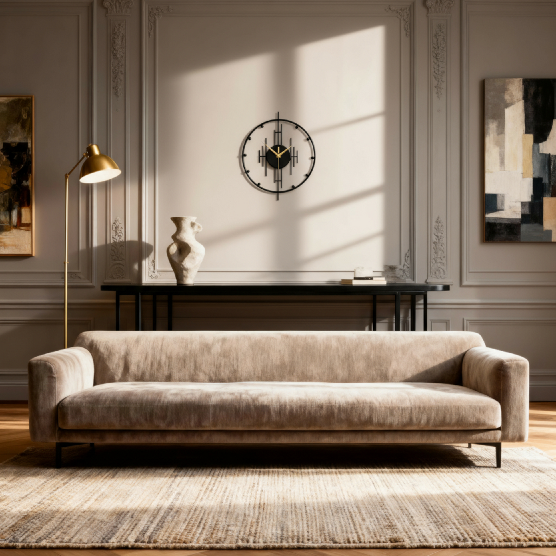 Horloge Murale en Métal au Design Moderne.