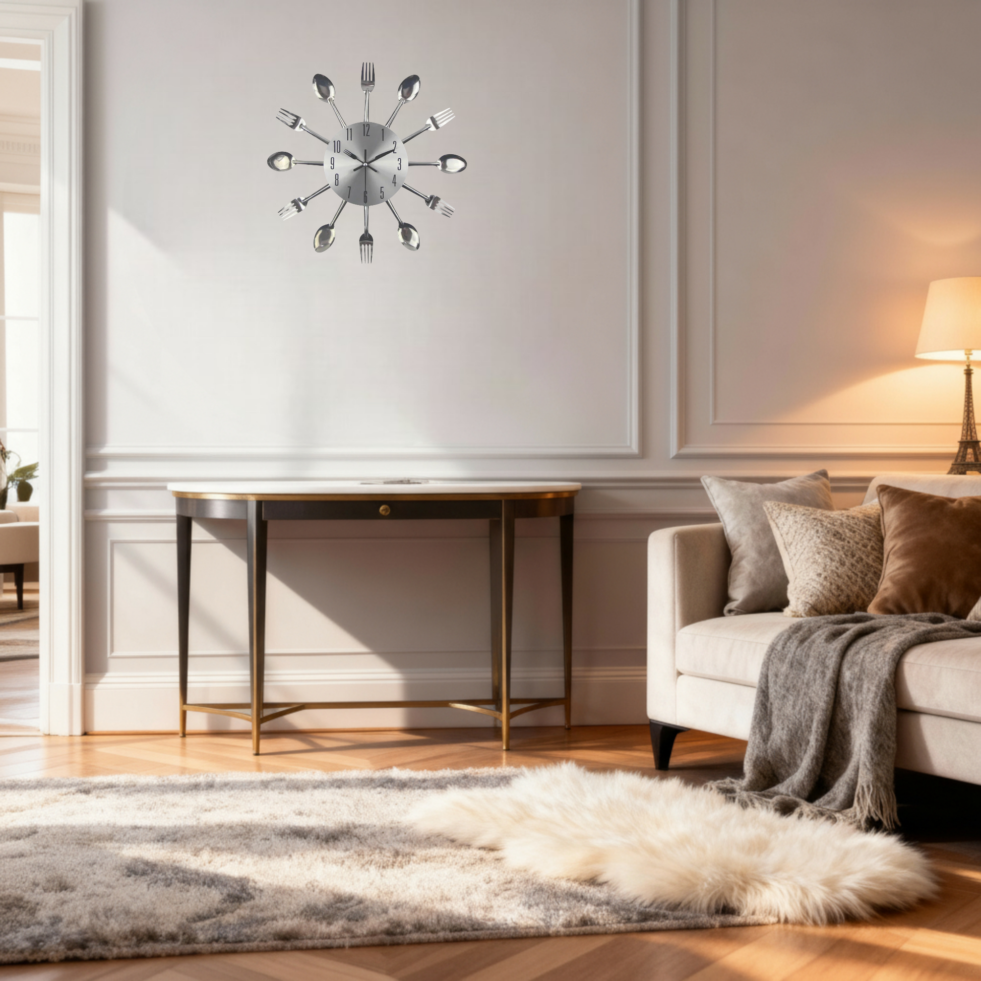 Horloge Murale Métallique au Design Minimaliste – 12 Pouces