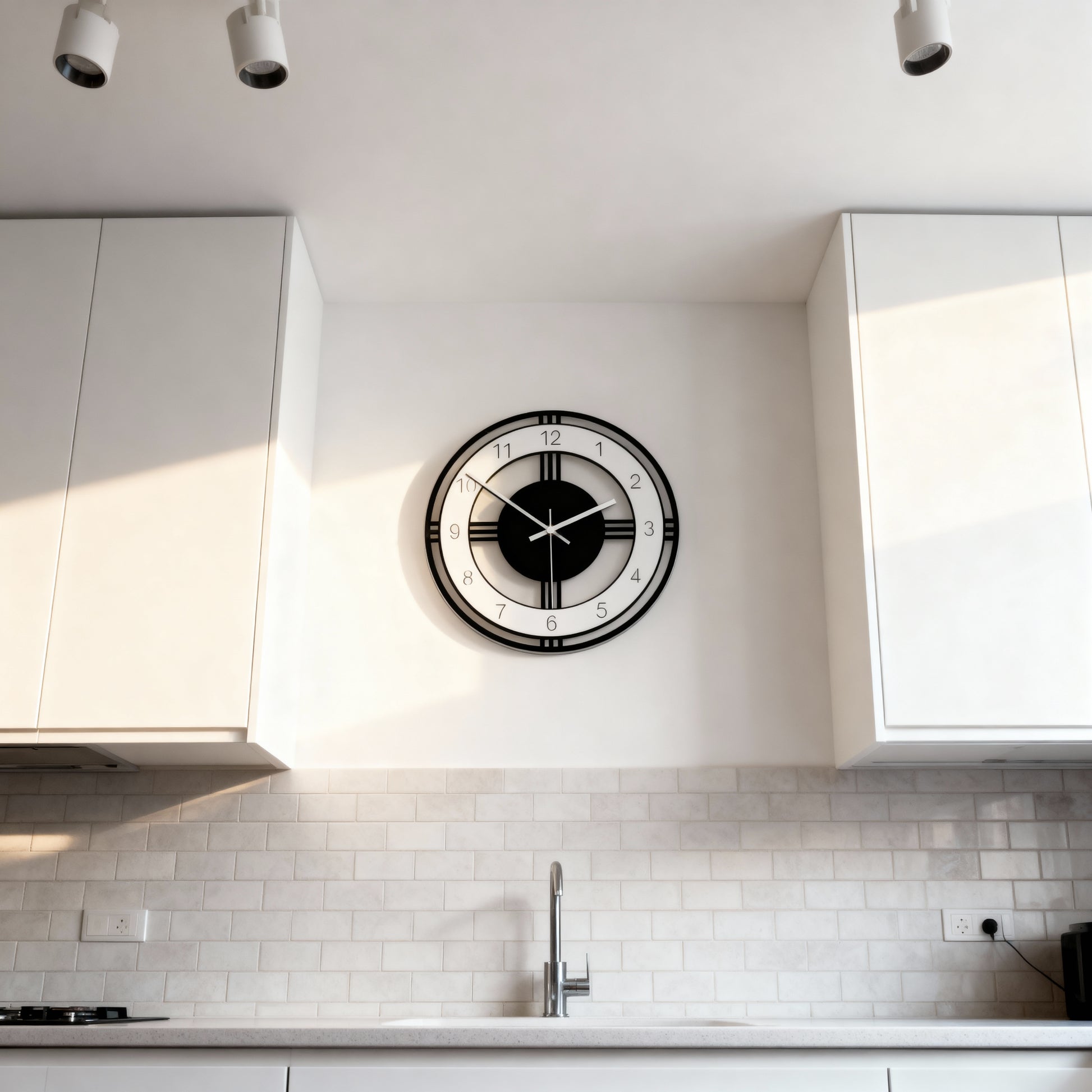 Horloge Murale Vintage – Design Noir et Blanc Élégant