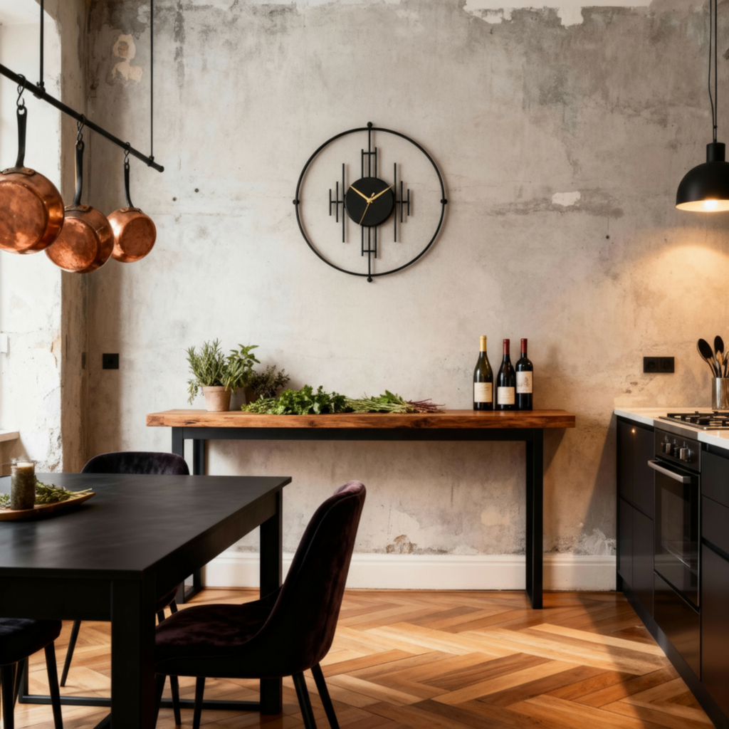 Horloge Murale en Métal au Design Moderne.