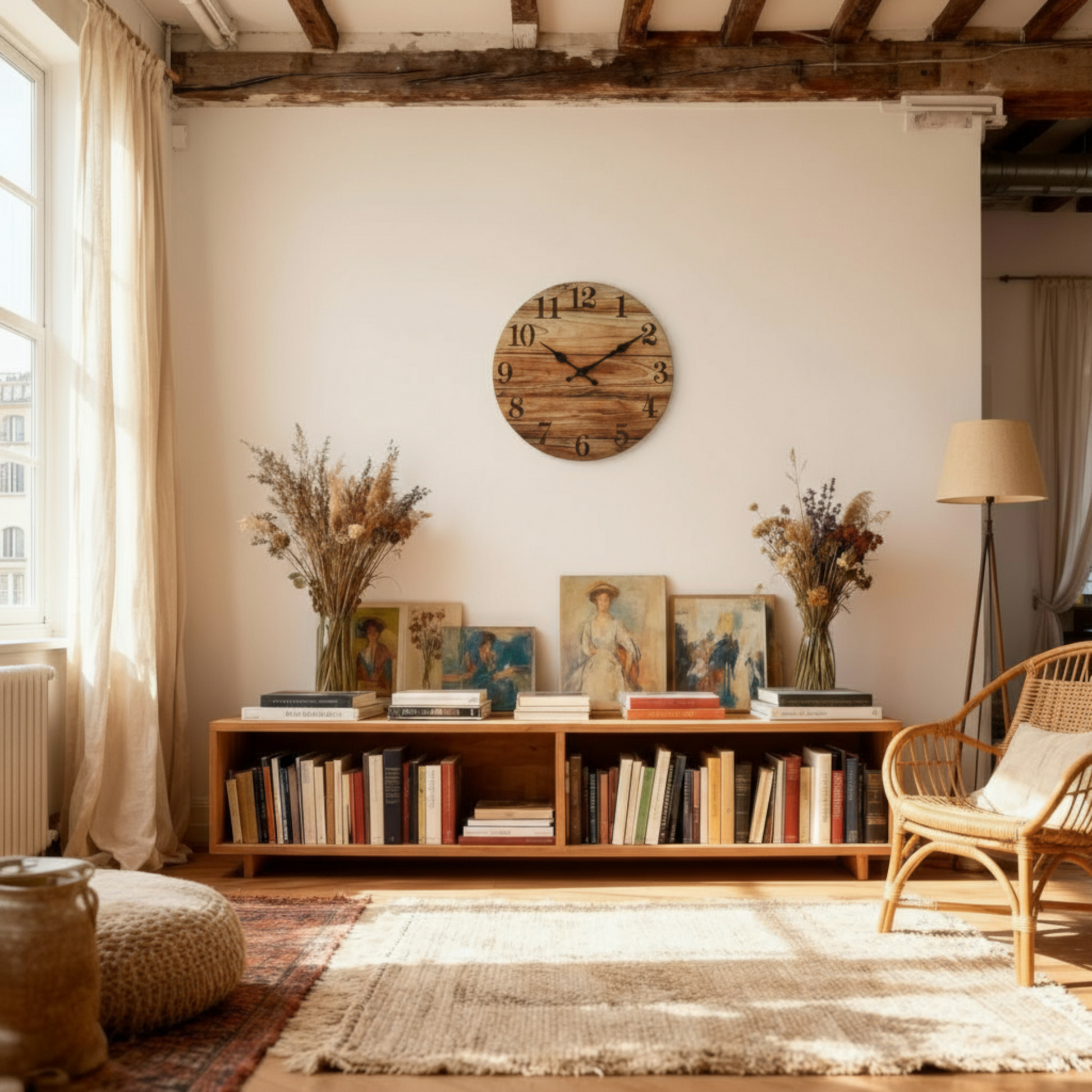 Horloge Murale Vintage en Bois Élégante