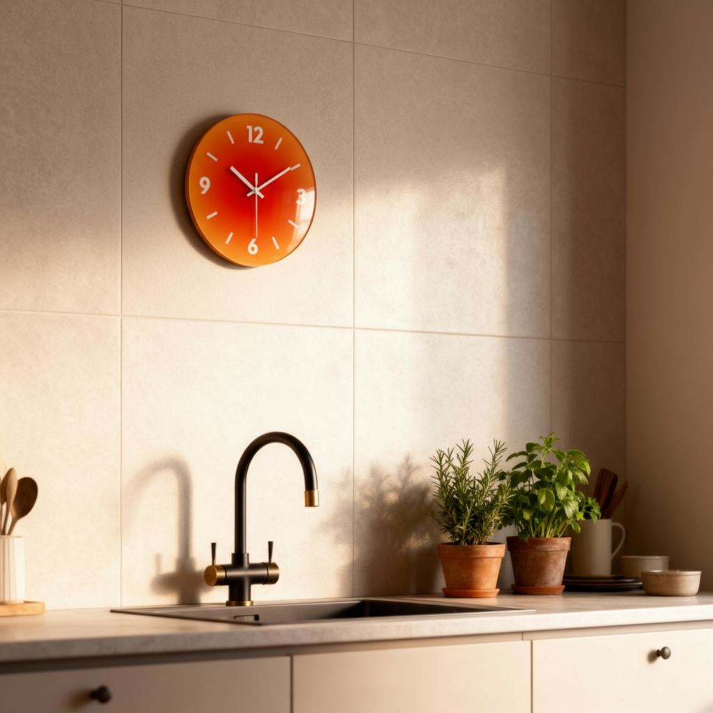 Horloge Murale Élégante en Verre – Design Moderne