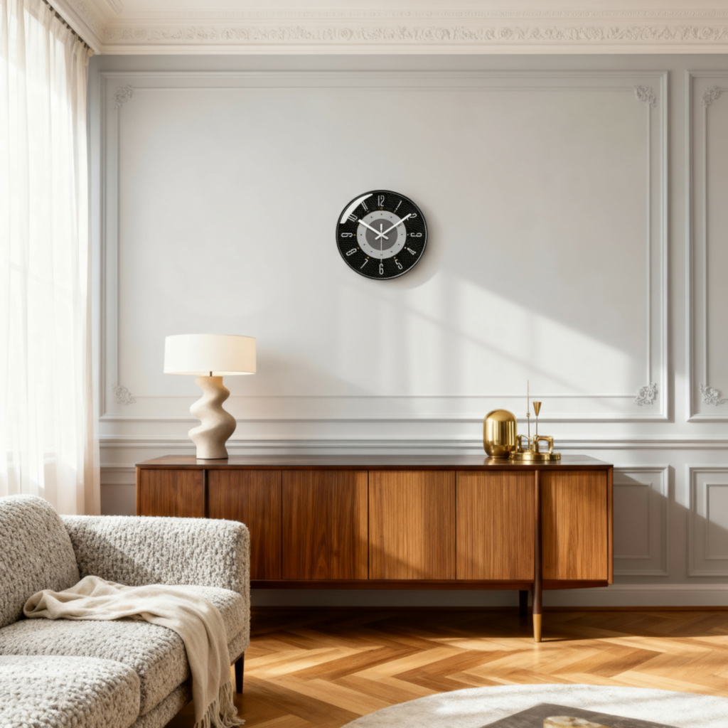 Horloge Murale Design Moderne en Peau de Vache