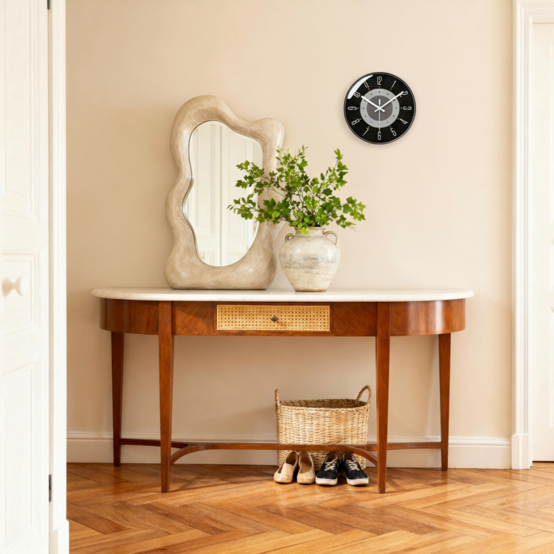 Horloge Murale Design Moderne en Peau de Vache