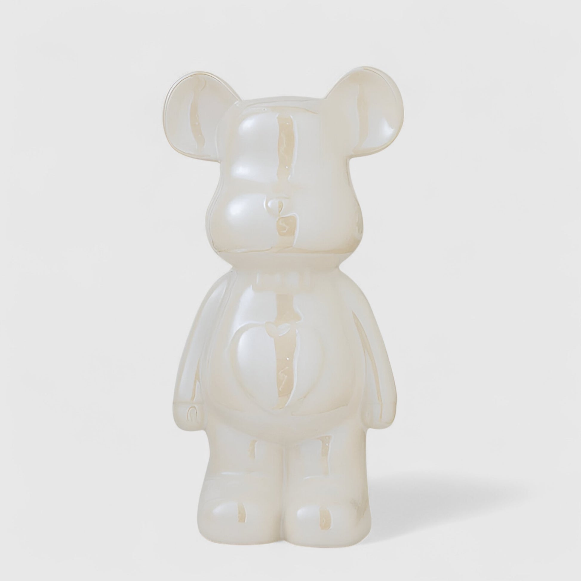 Figurines : Statuette Ours Céramique Luxe 28 cm - Décoration Élegante pour Intérieur dans Blanc de Marche Lino