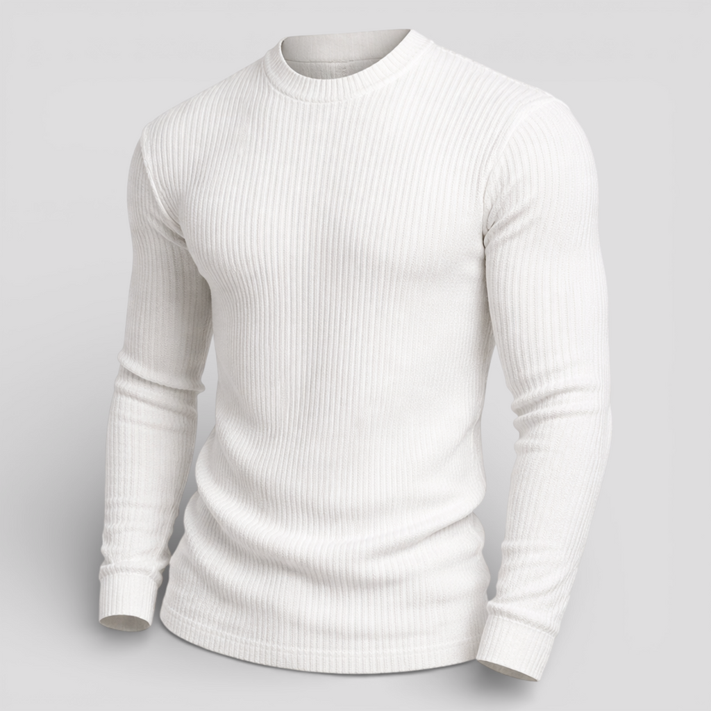 Herren Slim Fit Rippstrickpullover Bequeme Herrenmode