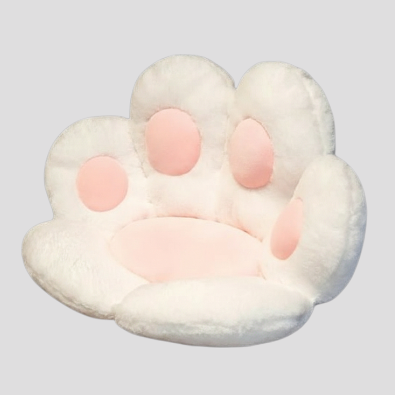 Coussin de Sol Kawaii en Peluche – Patte de Chat Mignonne