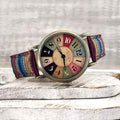 Retro-Uhr mit Denim- und Canvas-Armband Watch 323