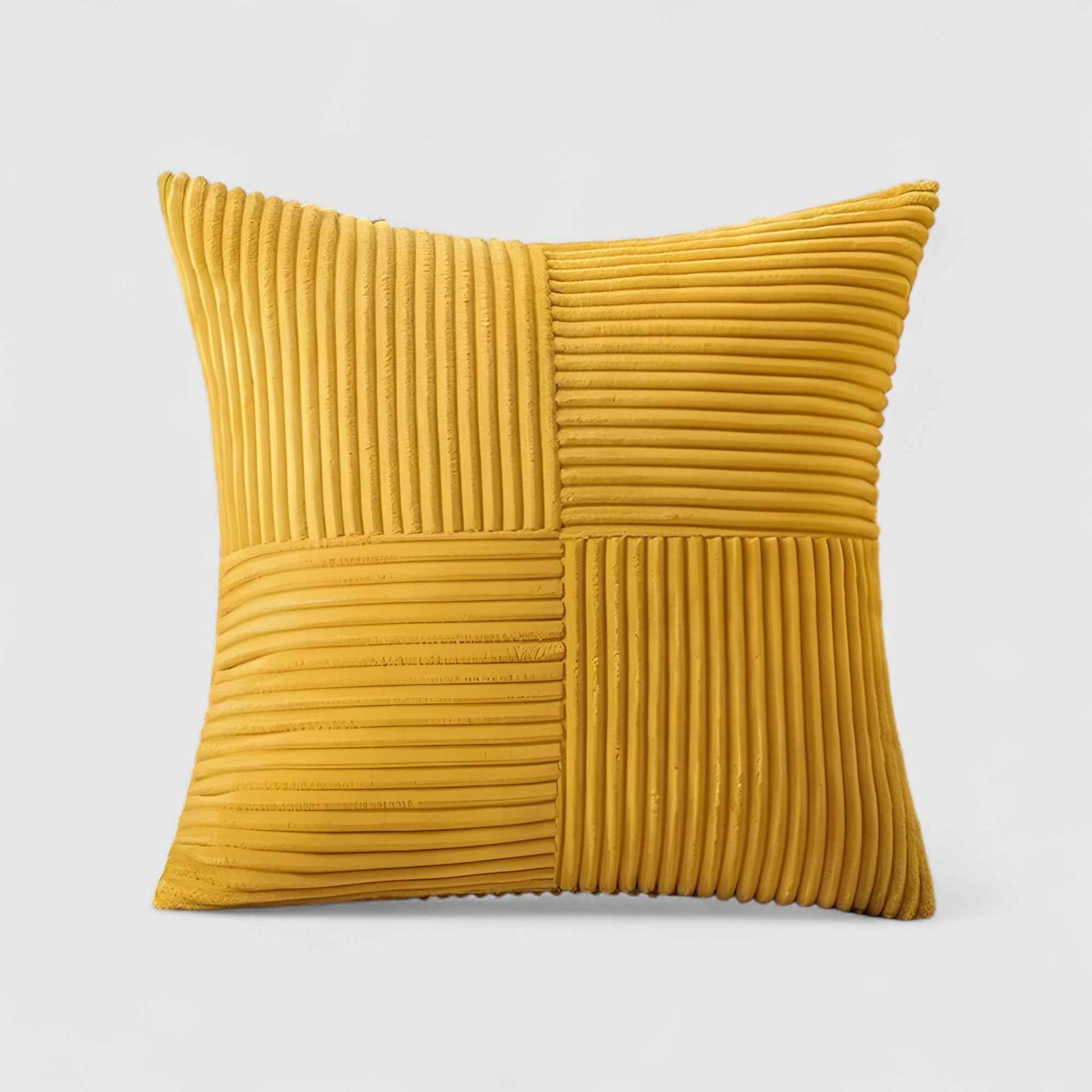 Housses de coussin : Housse de Coussin Velours Côtelé dans Jaune 45cm x 45cm de Marche Lino